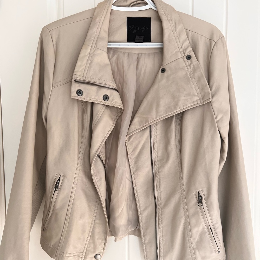 Faux tan leather jacket